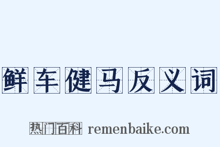 鲜车健马反义词是什么意思的图片